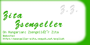 zita zsengeller business card